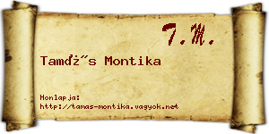 Tamás Montika névjegykártya